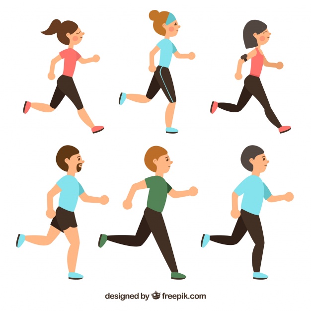 Set Of Six People Running Vector Free Download 626x626 Set Of Six People Running Vector Free Download