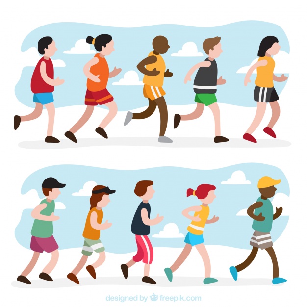 Variety Of People Running Vector Free Download 626x626 Variety Of People Running Vector Free Download