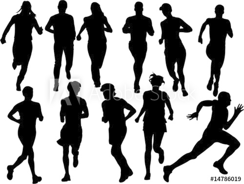 People Running Vector 500x379 People Running Vector