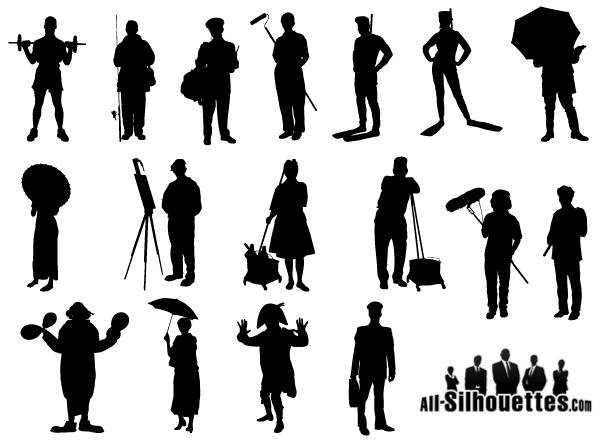 600x440 Working People Silhouette Vector Free Ks Person Silhouette