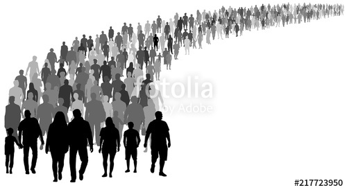 500x274 Crowd Of People Silhouette Vector Resettlement Of Refugees