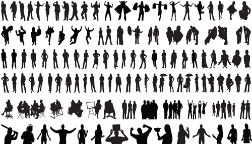500x287 Set Of People Silhouettes Vector Free Download