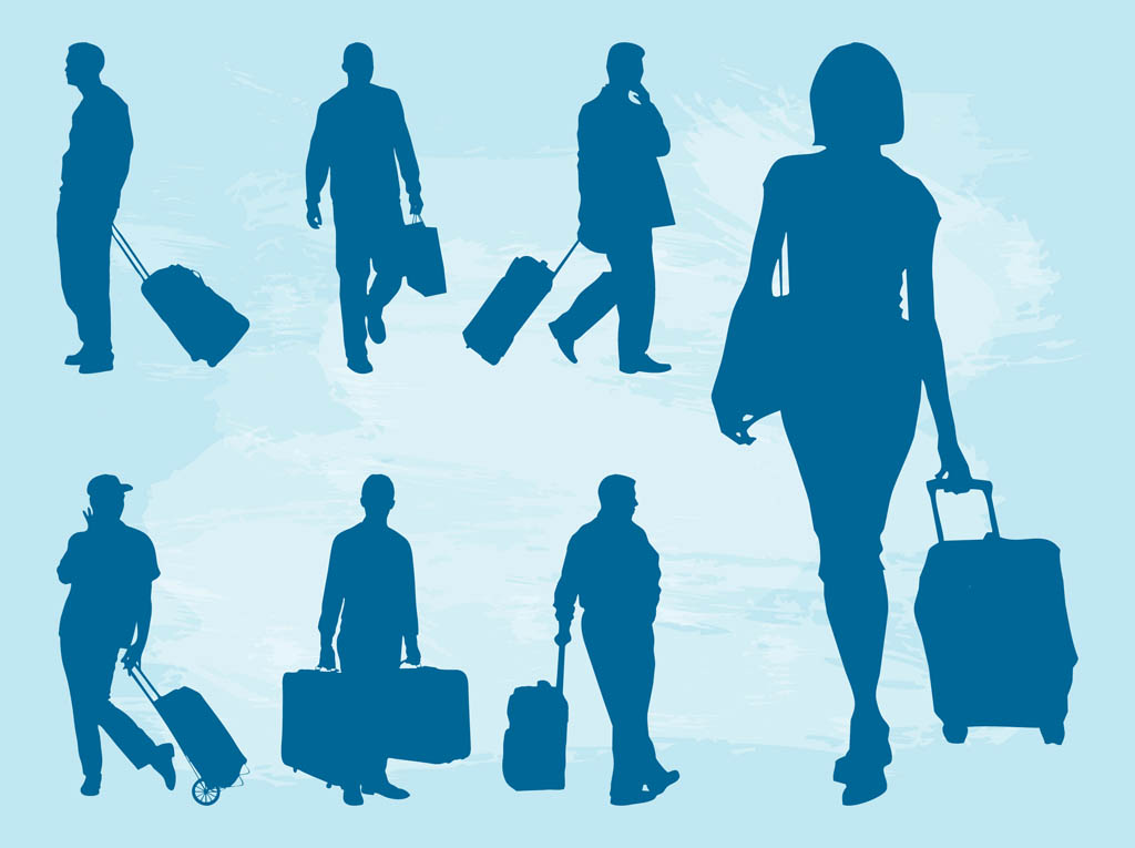 1024x765 Traveling People Silhouettes Vector Art Graphics