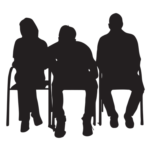 512x512 People Sitting On Chair Silhouette