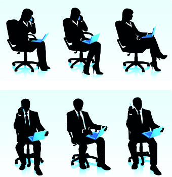 340x349 People Sitting Silhouette Free Vector Download