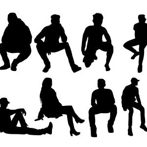 People Sitting Silhouette Vector at Vectorified.com | Collection of ...