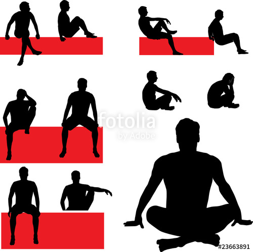 500x498 Man Sitting Vector Silhouettes Stock Image And Royalty Free