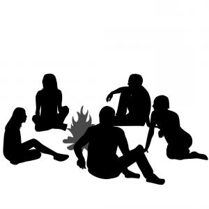 300x300 Hd Group Of People Sitting Silhouette Pictures Studiogrfx