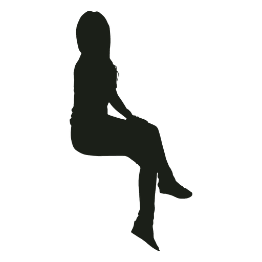 512x512 Silhouette Png Sitting Vector, Clipart