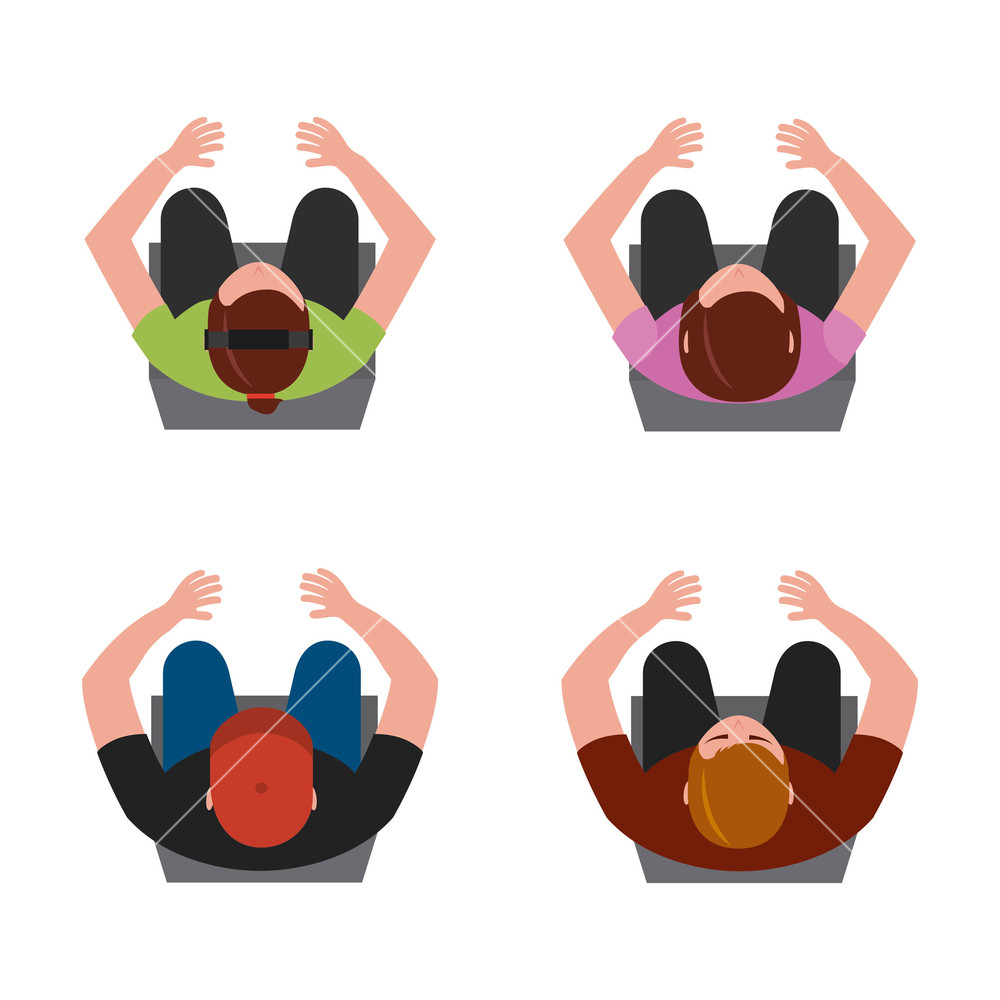 1000x1000 Top View People Sitting On Chair Vector Illustration Royalty Free