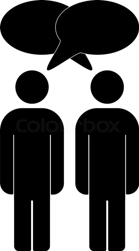 443x800 Vector Illustration Of Two People Talk Stock Vector Colourbox