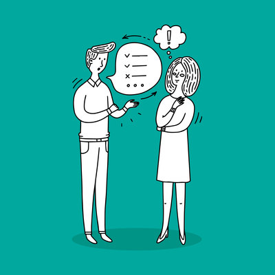 400x400 Page Talking On Curated Vector Illustrations, Stock Royalty Free