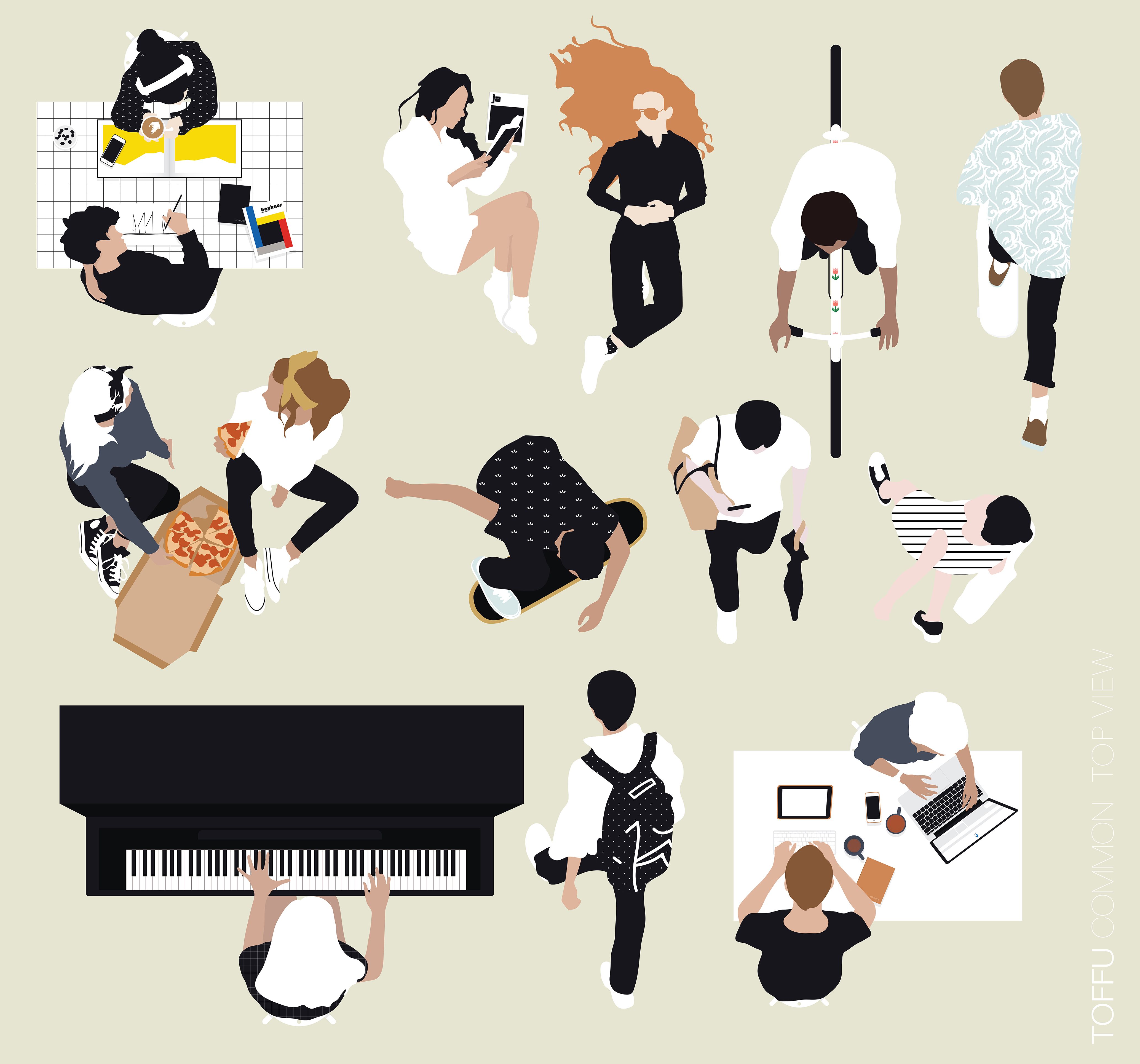 Free Vector People Top View For Architecture 4134x3858 Free Vector People Top View For Architecture