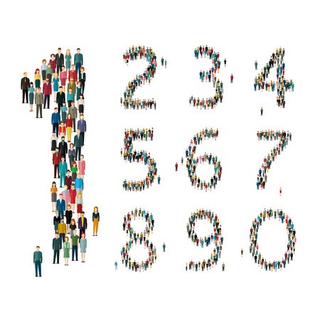 Numbers Formed Out Of People Top View Flat Design, Vector 450x450 Numbers Formed Out Of People Top View Flat Design, Vector