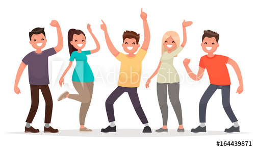 500x292 Happy Group Of Young People Vector Illustration In A Flat Style