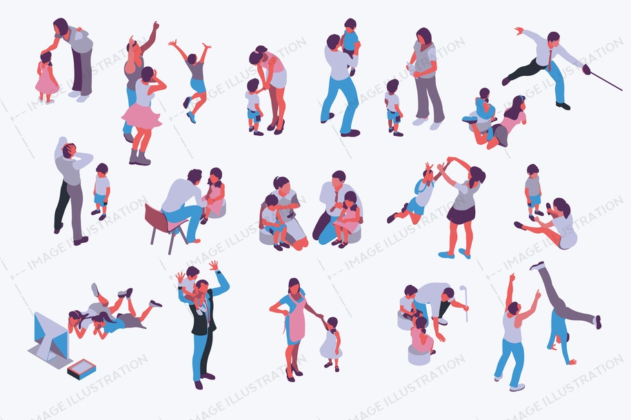 915x609 Husband And Wife Isometric People Vector