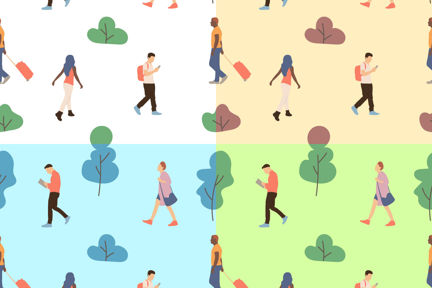 1440x960 People Vector Free Seamless Pattern