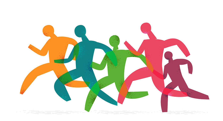 900x490 Running People Vector Art