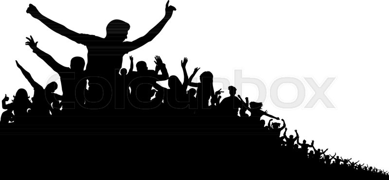 800x370 Crowd Of People, Vector Silhouette Stock Vector Colourbox