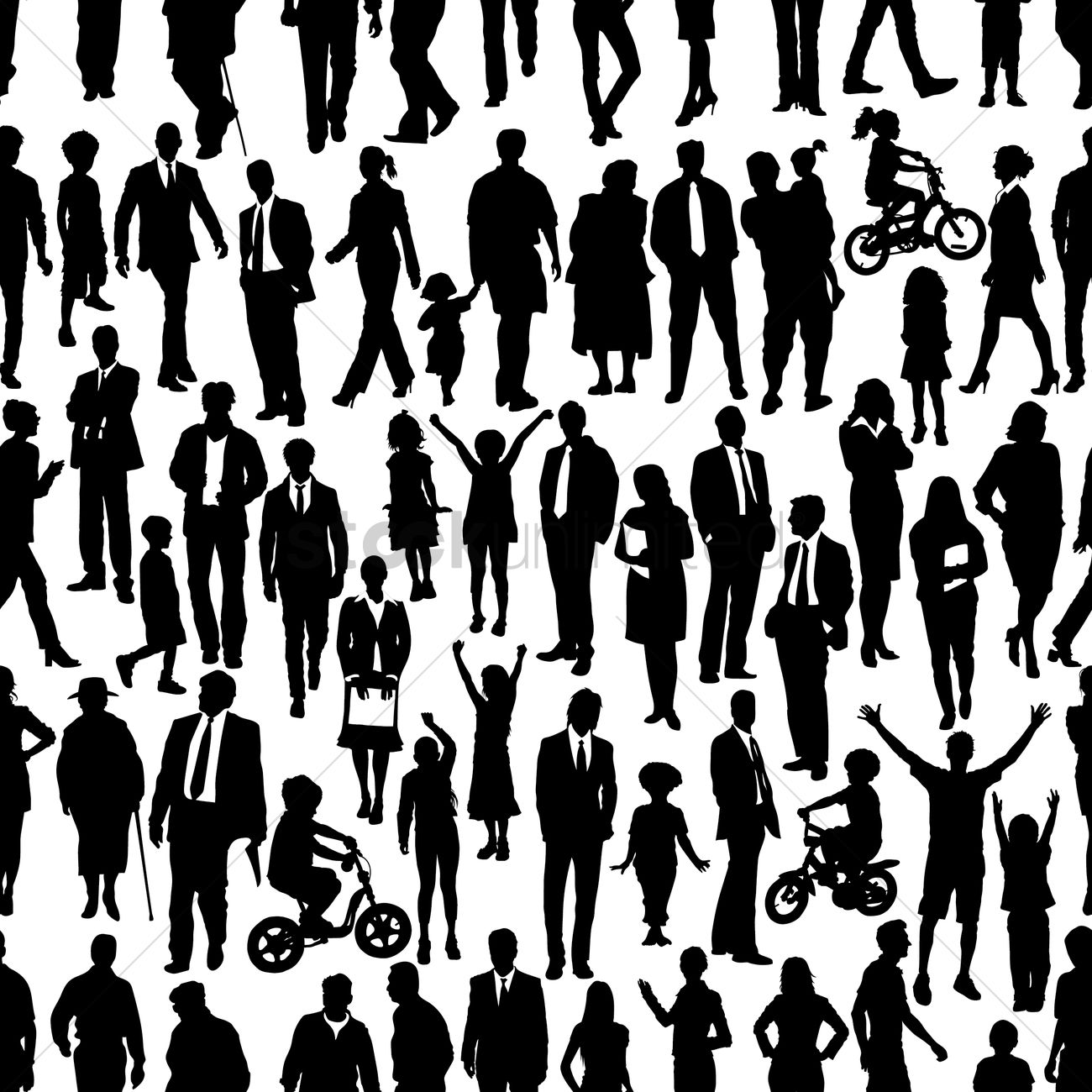Free Silhouette Of Different Types Of People Vector Image 1300x1300 Free Silhouette Of Different Types Of People Vector Image