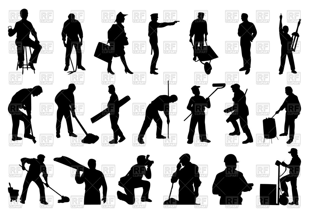Silhouettes Of Working People Vector Image Of People 1200x831 Silhouettes Of Working People Vector Image Of People