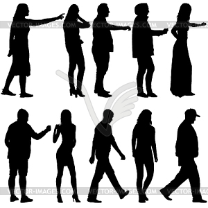 300x300 Set Silhouette Of People Walking