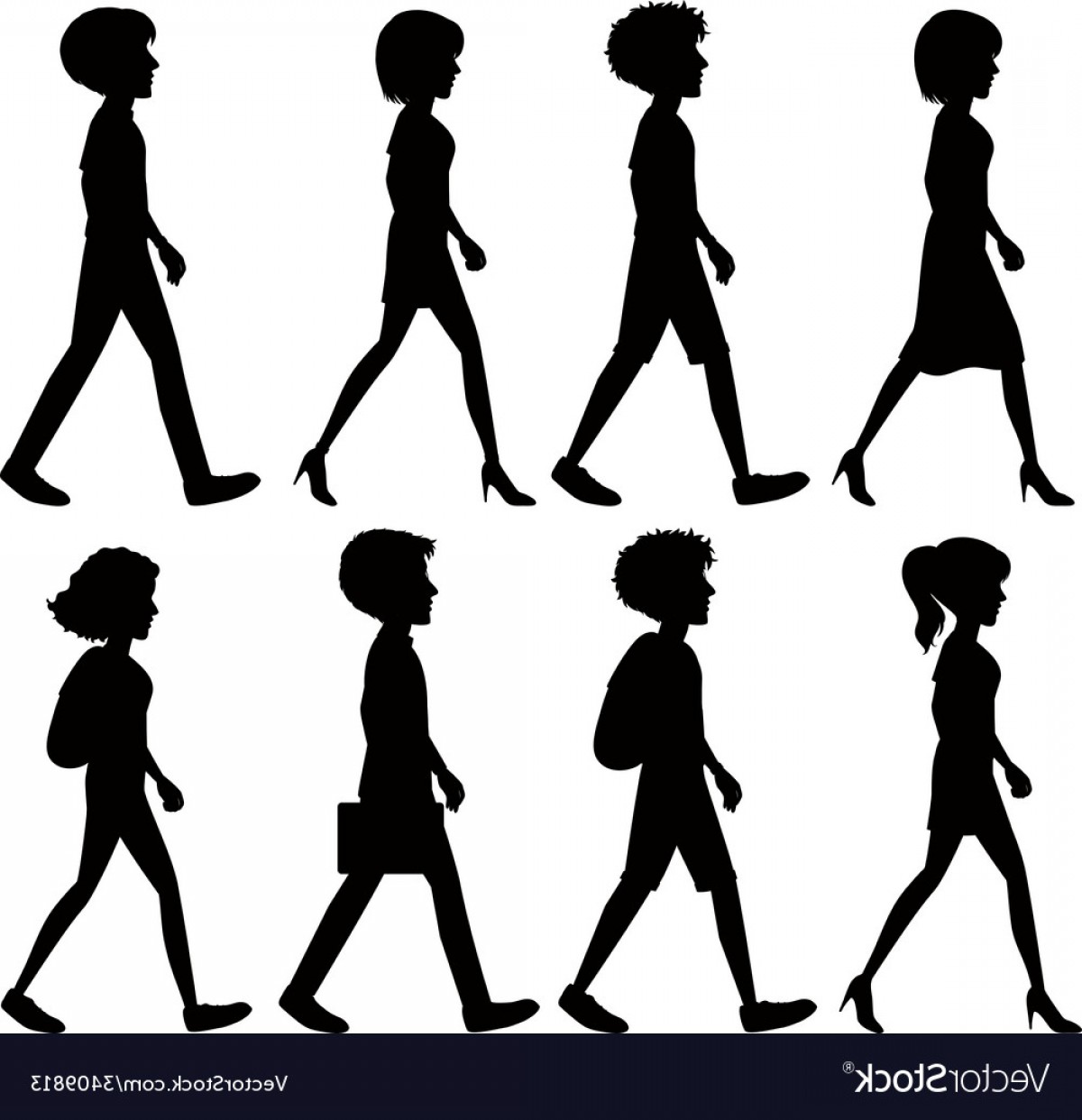 1200x1242 Silhouette Of People Walking Vector Soidergi