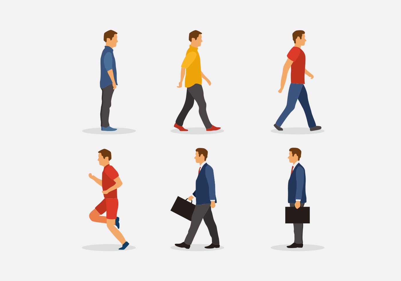 1400x980 Walking Free Vector Art