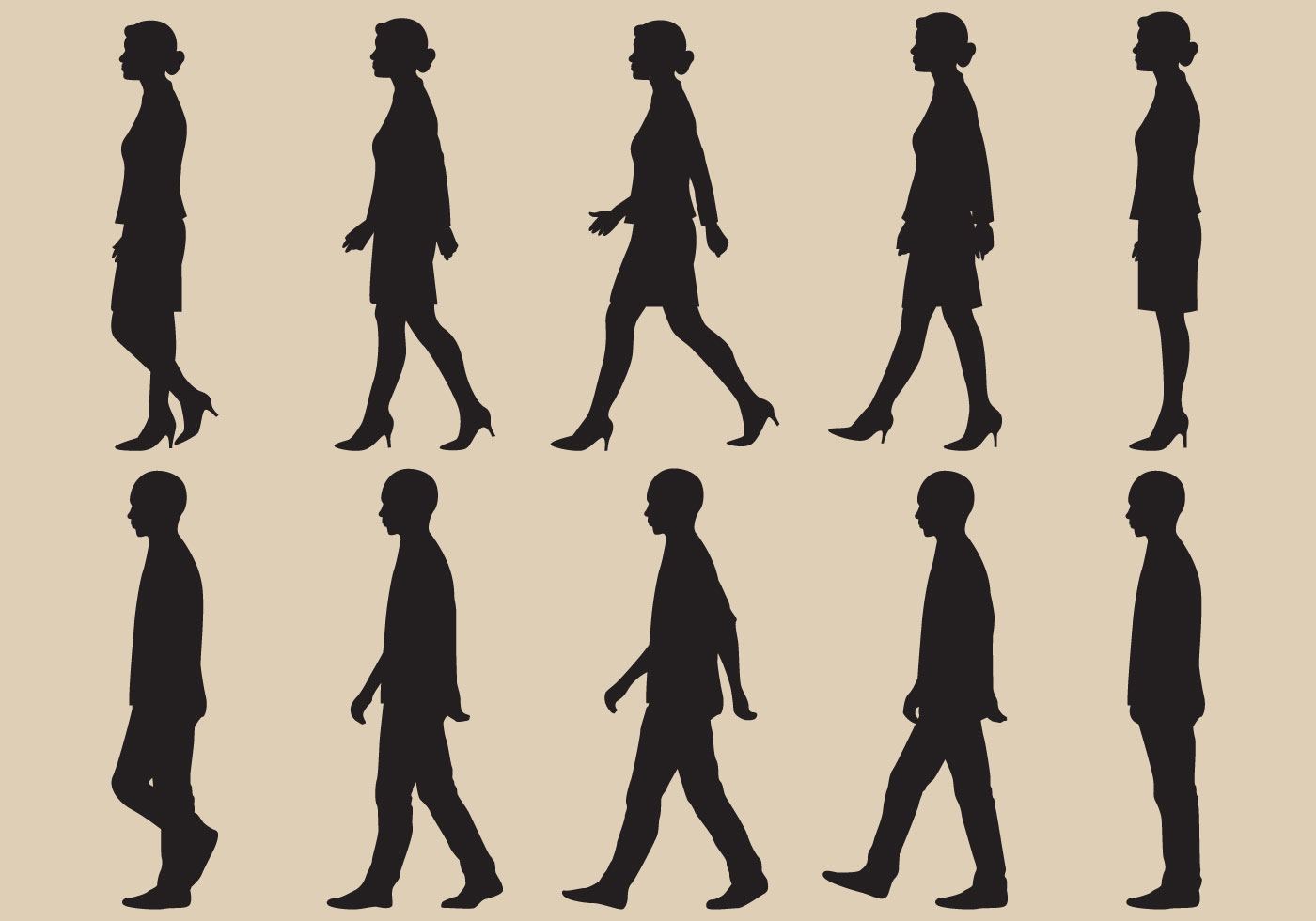 1400x980 Woman Walking Free Vector Art