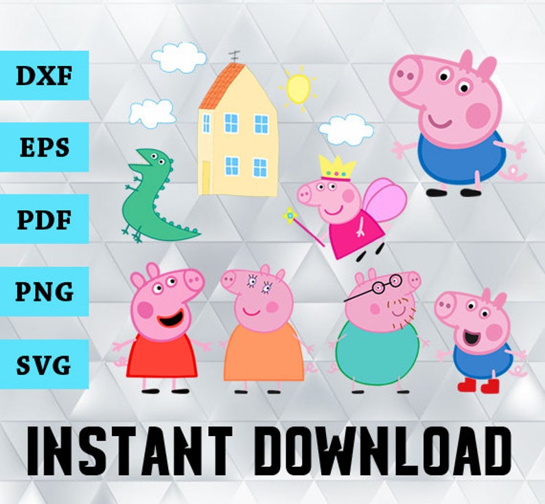 794x734 Peppa Pig Peppa Pig Peppa Pig Vector Peppa Etsy