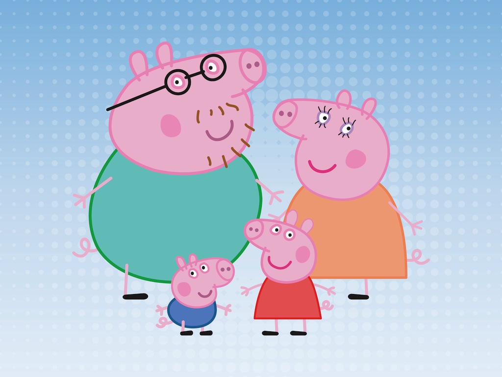 1024x768 Pig Family Vector Art Graphics
