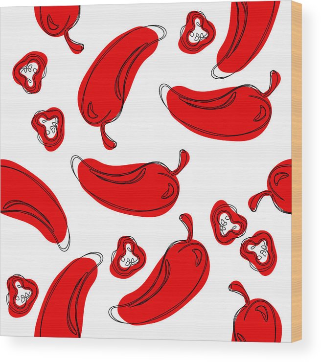 656x740 Seamless Pattern Red Chilli Pepper Hand Drawing Chilli Pepper