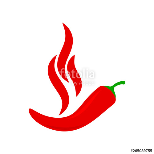 500x500 Spicy Chili Hot Red Pepper Vector Label Spicy Food, Jalapeno
