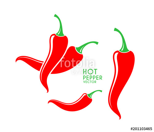 500x430 Chili Pepper Red Peppers On White Background Vector Illustration