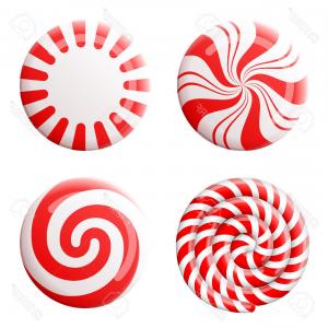 300x300 Photostock Vector Christmas Round Candy Set Striped Peppermint