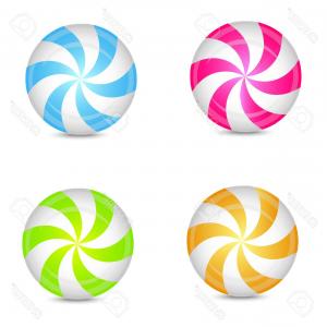 300x300 Photostock Vector Round Peppermint Candy On White Background