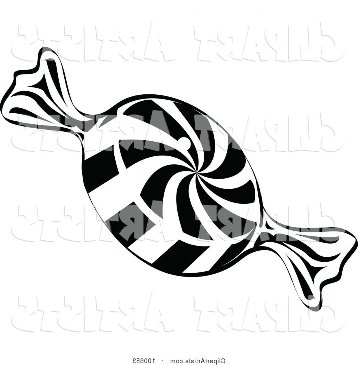 1228x1252 Vector Clipart Black And White Piece Of Swirl Peppermint Candy