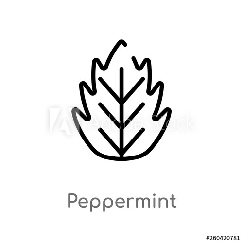 500x500 Outline Peppermint Vector Icon Isolated Black Simple Line Element