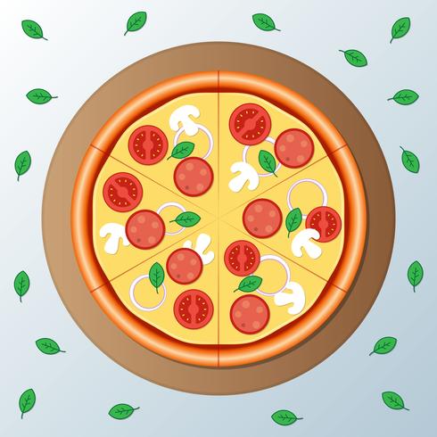 Pizza Pepperoni With Slice Illustration 490x490 Pizza Pepperoni With Slice Illustration