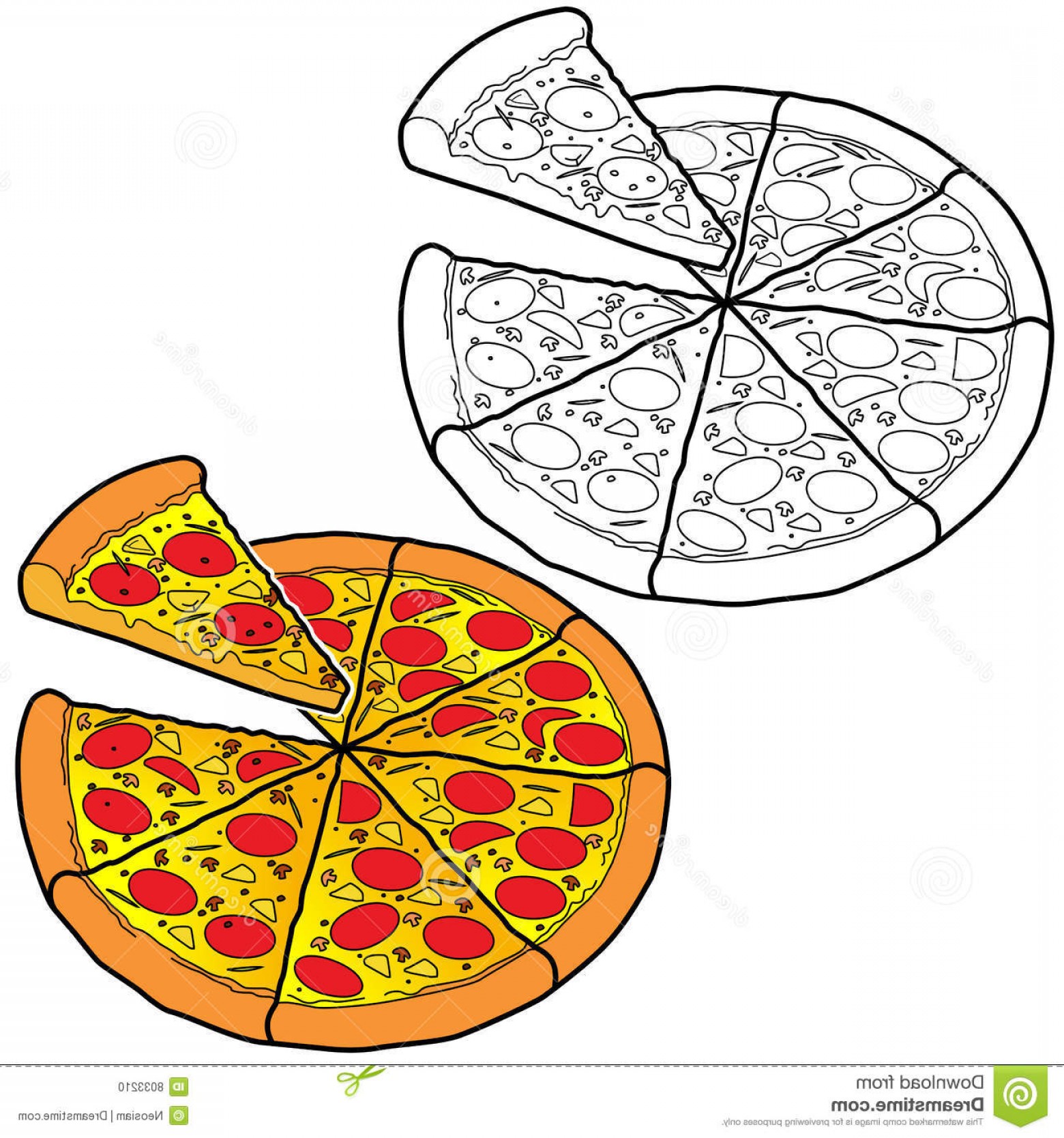 пицца пепперони раскраска фото 96