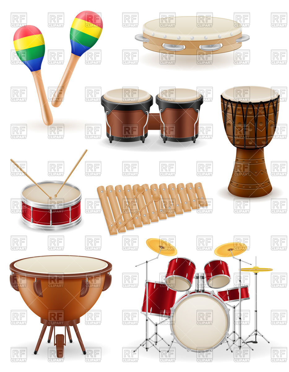 933x1200 Percussion Musical Instruments Set Icons Vector Image Of Music
