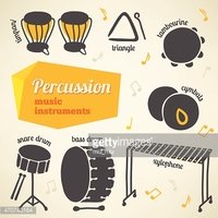 200x200 Vector Collection Of Percussion Music Instruments Stock Vectors