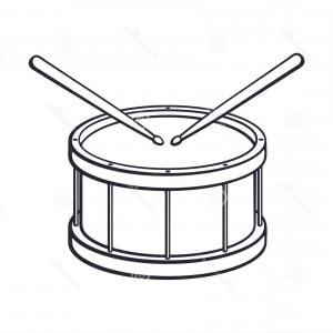 300x300 Doodle Classic Wooden Drum Drumsticks Vector Illustration Hand