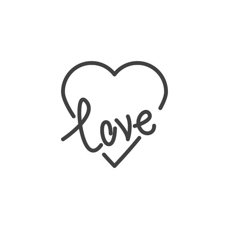 450x450 Love Heart Line Icon Linear Style Sign For Mobile Concept And Web