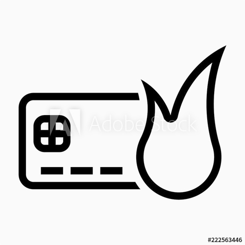 500x500 Outline Burning Of Chip Credit Card Pixel Perfect Vector Icon