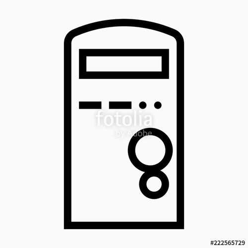 500x500 Outline Computer Case Pixel Perfect Vector Icon Stock Image