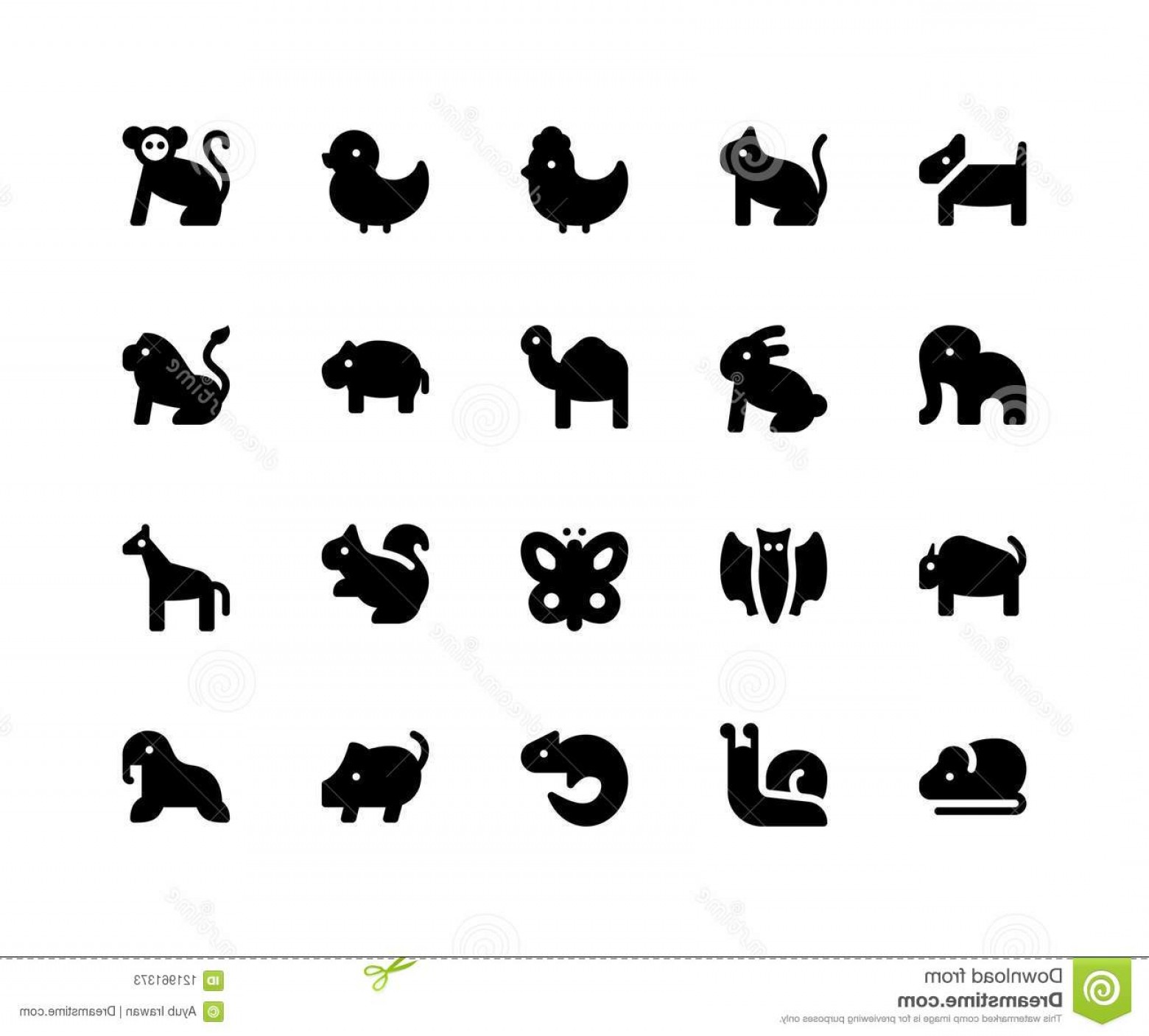 1560x1407 Simple Set Animal Related Vector Glyph Icons Contains Such Icons