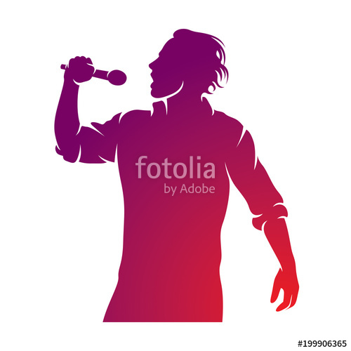 500x500 Superstar Performance Vector Illustration, Person With Microphone