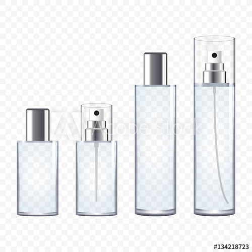 Set Of Transparent Perfume Bottles, Vector Illustration 500x500 Set Of Transparent Perfume Bottles, Vector Illustration
