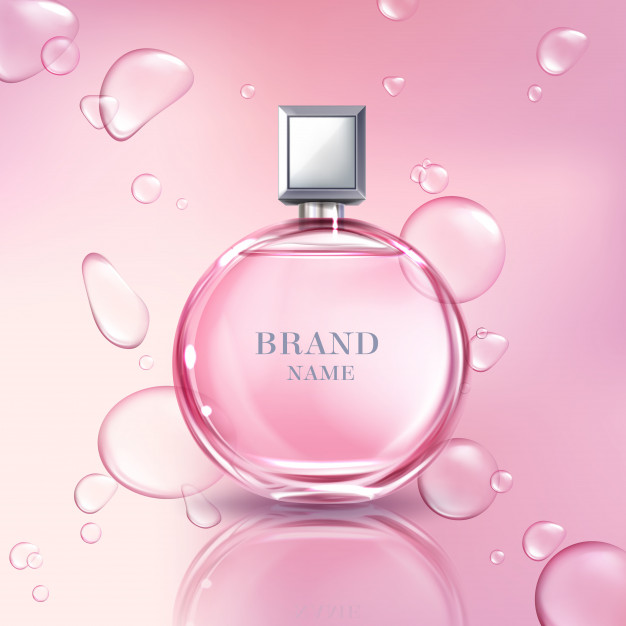 Vector Realistic Poster, Banner With Perfume Bottle Vector 626x626 Vector Realistic Poster, Banner With Perfume Bottle Vector
